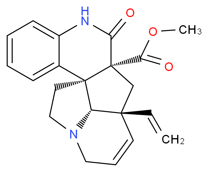 methyl (1S,10R,12S,19S)-12-ethenyl-9-oxo-8,16-diazapentacyclo[10.6.1.0<sup>1</sup>,<sup>1</sup><sup>0</sup>.0<sup>2</sup>,<sup>7</sup>.0<sup>1</sup><sup>6</sup>,<sup>1</sup><sup>9</sup>]nonadeca-2,4,6,13-tetraene-10-carboxylate_分子结构_CAS_24314-59-8