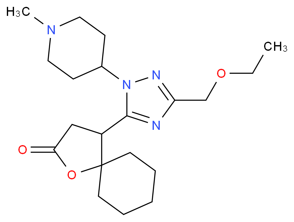 4-[3-(ethoxymethyl)-1-(1-methylpiperidin-4-yl)-1H-1,2,4-triazol-5-yl]-1-oxaspiro[4.5]decan-2-one_分子结构_CAS_)