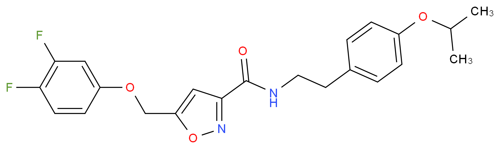 5-[(3,4-difluorophenoxy)methyl]-N-[2-(4-isopropoxyphenyl)ethyl]-3-isoxazolecarboxamide_分子结构_CAS_)