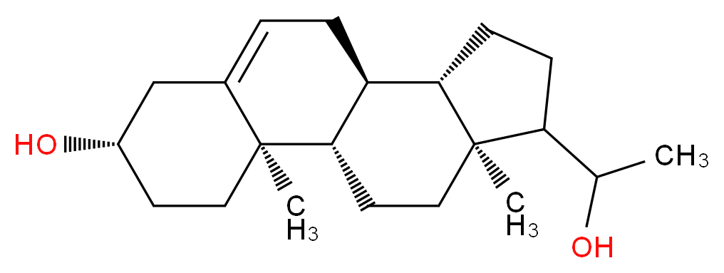 (1S,2R,5S,10S,11S,15S)-14-(1-hydroxyethyl)-2,15-dimethyltetracyclo[8.7.0.0<sup>2</sup>,<sup>7</sup>.0<sup>1</sup><sup>1</sup>,<sup>1</sup><sup>5</sup>]heptadec-7-en-5-ol_分子结构_CAS_901-57-5