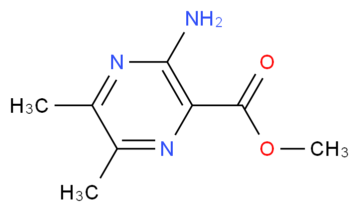 METHYL 3-AMINO-5,6-DIMETHYLPYRAZINE-2-CARBOXYLATE_分子结构_CAS_6294-72-0)
