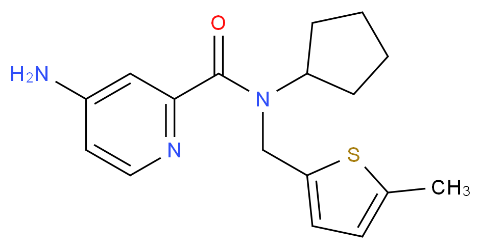 4-amino-N-cyclopentyl-N-[(5-methyl-2-thienyl)methyl]pyridine-2-carboxamide_分子结构_CAS_)