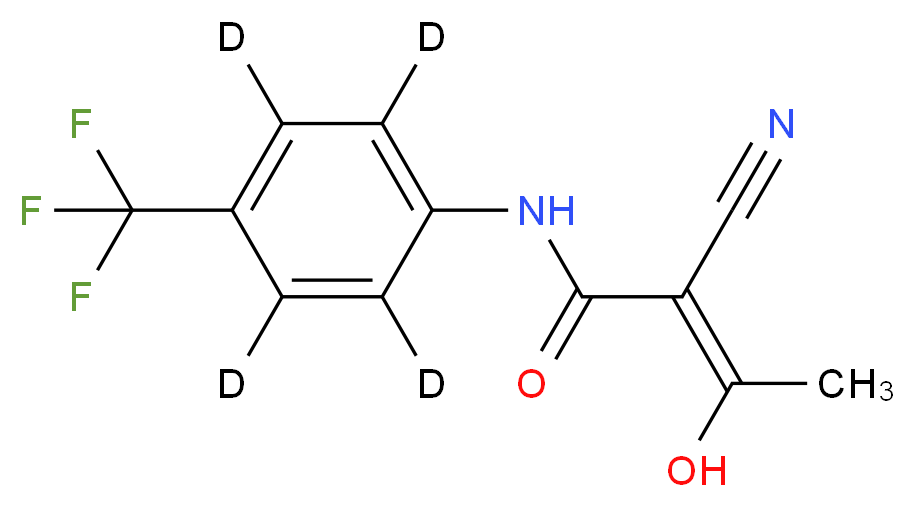 (2Z)-2-cyano-3-hydroxy-N-[4-(trifluoromethyl)(<sup>2</sup>H<sub>4</sub>)phenyl]but-2-enamide_分子结构_CAS_1185240-22-5