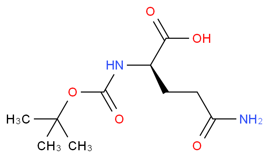 (2R)-2-{[(tert-butoxy)carbonyl]amino}-4-carbamoylbutanoic acid_分子结构_CAS_61348-28-5