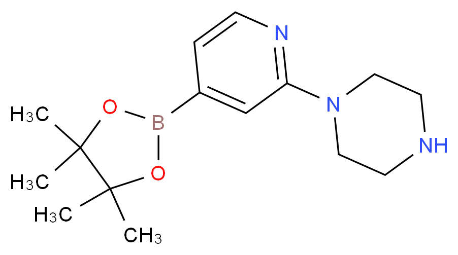 2-(Piperazin-1-yl)pyridine-4-boronic acid, pinacol ester_分子结构_CAS_957198-31-1)