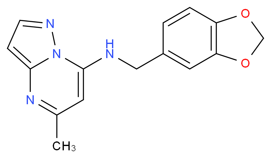 N-(1,3-benzodioxol-5-ylmethyl)-5-methylpyrazolo[1,5-a]pyrimidin-7-amine_分子结构_CAS_)