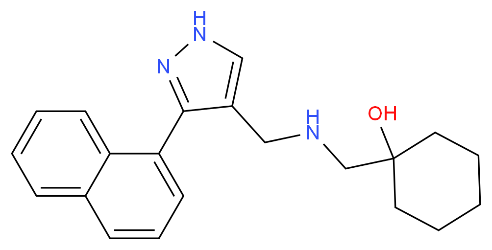 1-[({[3-(1-naphthyl)-1H-pyrazol-4-yl]methyl}amino)methyl]cyclohexanol_分子结构_CAS_)