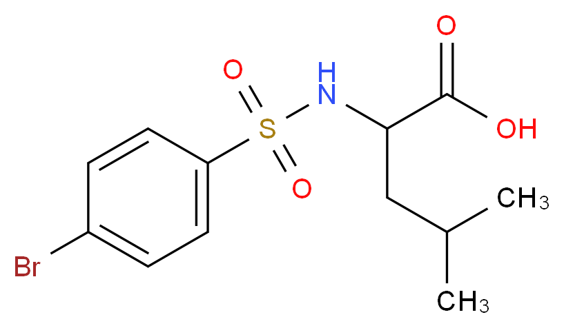 2-{[(4-Bromophenyl)sulfonyl]amino}-4-methylpentanoic acid_分子结构_CAS_68305-78-2)
