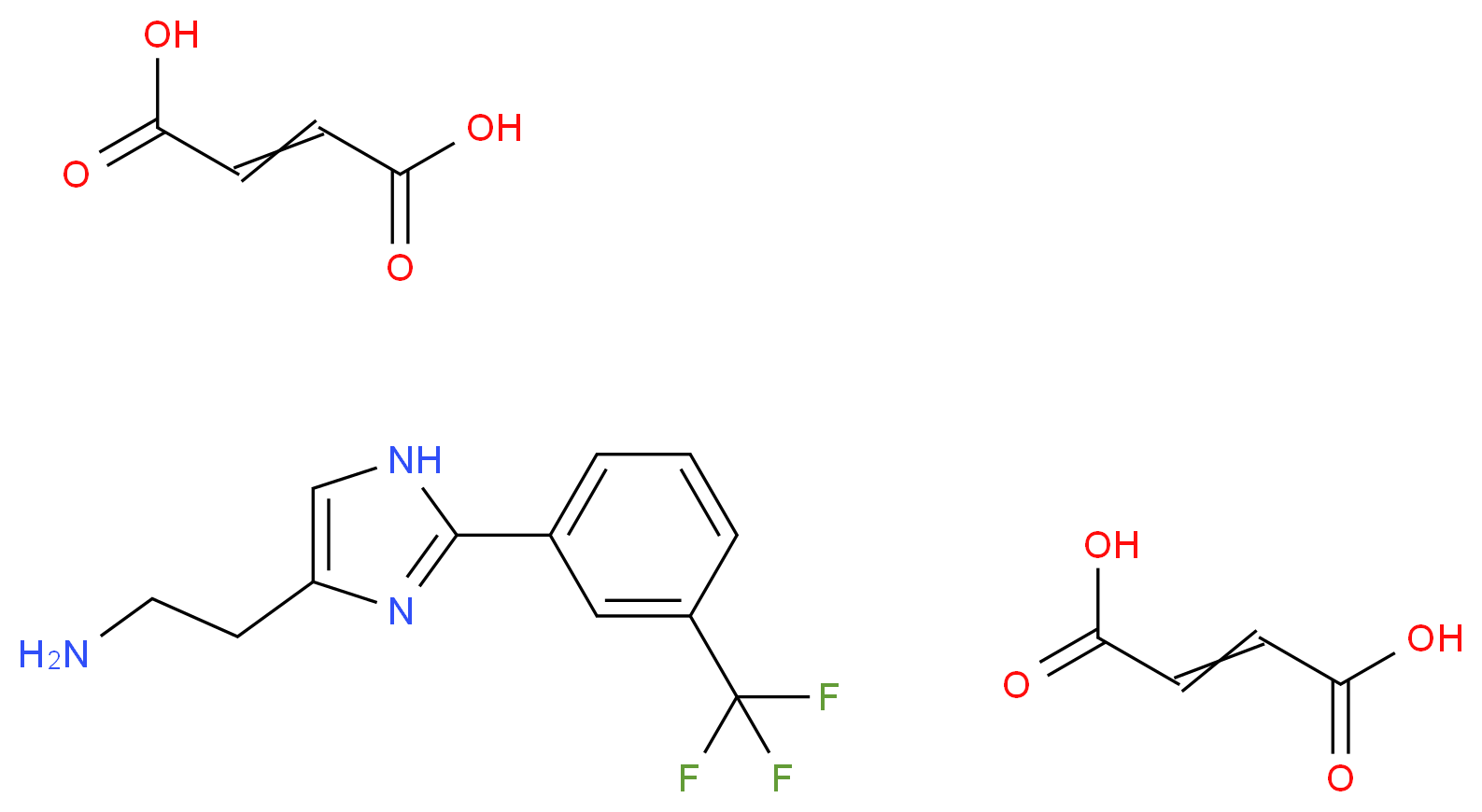 2-{2-[3-(trifluoromethyl)phenyl]-1H-imidazol-4-yl}ethan-1-amine; bis(but-2-enedioic acid)_分子结构_CAS_162049-83-4