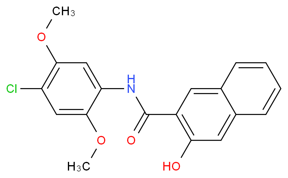N-(4-chloro-2,5-dimethoxyphenyl)-3-hydroxynaphthalene-2-carboxamide_分子结构_CAS_4273-92-1