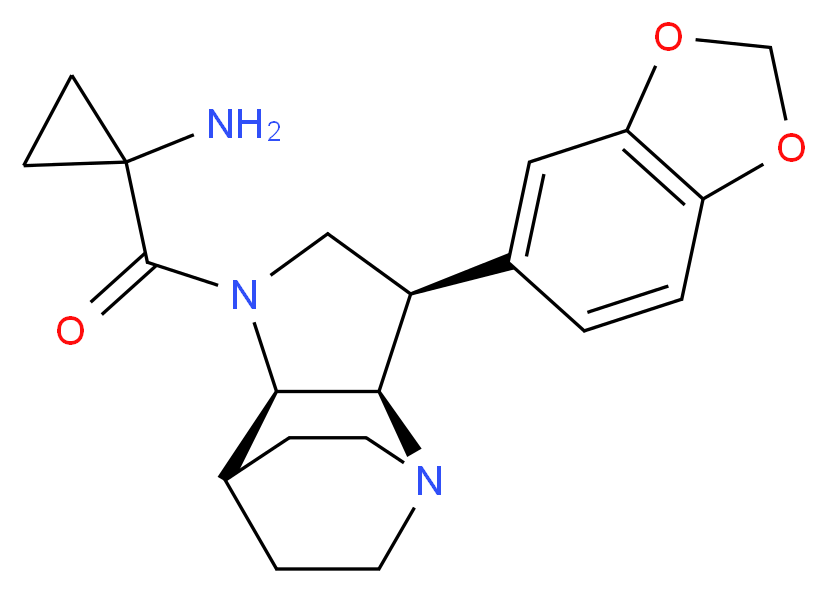 (1-{[(3R*,3aR*,7aR*)-3-(1,3-benzodioxol-5-yl)hexahydro-4,7-ethanopyrrolo[3,2-b]pyridin-1(2H)-yl]carbonyl}cyclopropyl)amine_分子结构_CAS_)