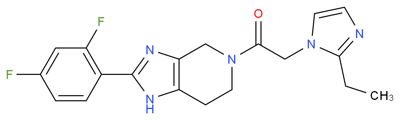 2-(2,4-difluorophenyl)-5-[(2-ethyl-1H-imidazol-1-yl)acetyl]-4,5,6,7-tetrahydro-1H-imidazo[4,5-c]pyridine_分子结构_CAS_)