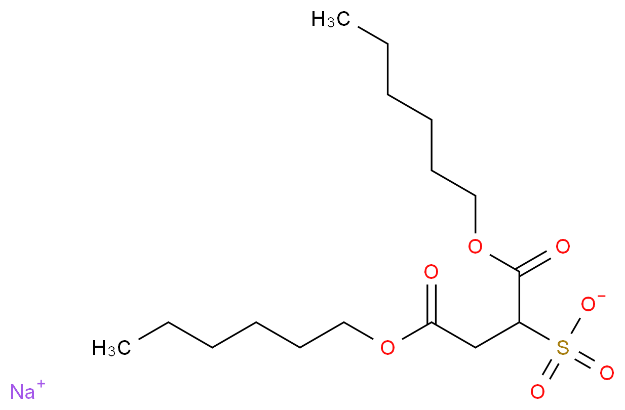 sodium 1,4-bis(hexyloxy)-1,4-dioxobutane-2-sulfonate_分子结构_CAS_3006-15-3