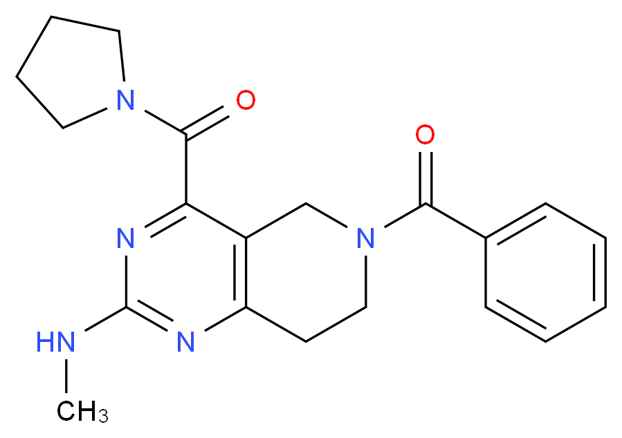6-benzoyl-N-methyl-4-(1-pyrrolidinylcarbonyl)-5,6,7,8-tetrahydropyrido[4,3-d]pyrimidin-2-amine_分子结构_CAS_)