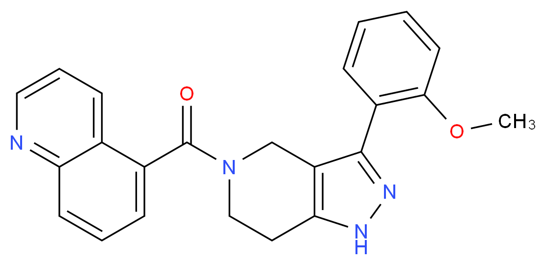 5-{[3-(2-methoxyphenyl)-1,4,6,7-tetrahydro-5H-pyrazolo[4,3-c]pyridin-5-yl]carbonyl}quinoline_分子结构_CAS_)