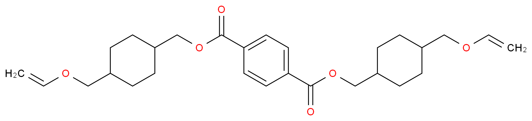 1,4-bis({4-[(ethenyloxy)methyl]cyclohexyl}methyl) benzene-1,4-dicarboxylate_分子结构_CAS_209072-72-0