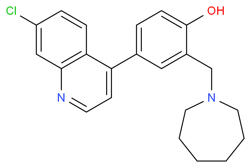 2-(1-azepanylmethyl)-4-(7-chloro-4-quinolinyl)phenol_分子结构_CAS_)