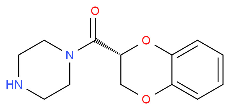 1-[(2R)-2,3-dihydro-1,4-benzodioxine-2-carbonyl]piperazine_分子结构_CAS_860173-98-4