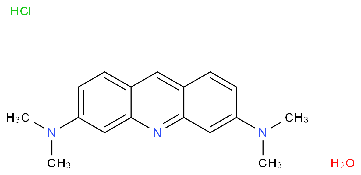 3-N,3-N,6-N,6-N-tetramethylacridine-3,6-diamine hydrate hydrochloride_分子结构_CAS_65-61-2