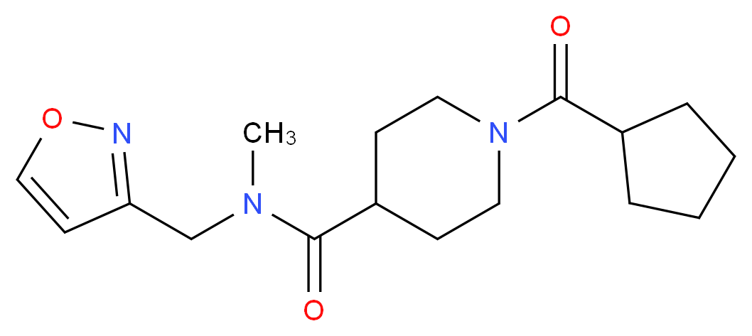 1-(cyclopentylcarbonyl)-N-(3-isoxazolylmethyl)-N-methyl-4-piperidinecarboxamide_分子结构_CAS_)