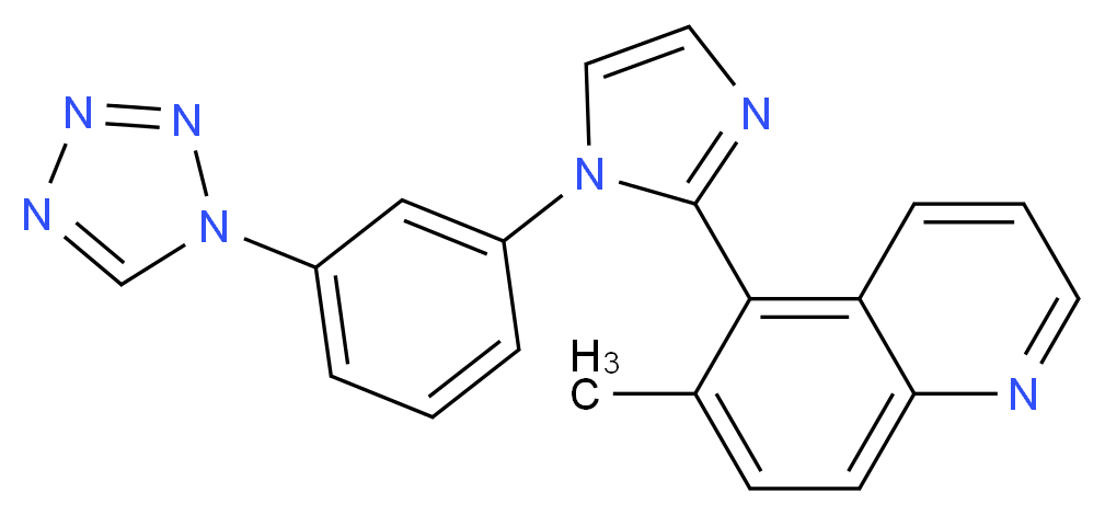 6-methyl-5-{1-[3-(1H-tetrazol-1-yl)phenyl]-1H-imidazol-2-yl}quinoline_分子结构_CAS_)