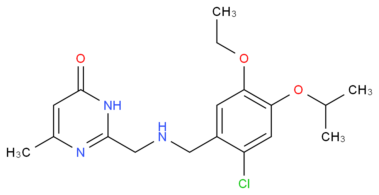 2-{[(2-chloro-5-ethoxy-4-isopropoxybenzyl)amino]methyl}-6-methylpyrimidin-4(3H)-one_分子结构_CAS_)