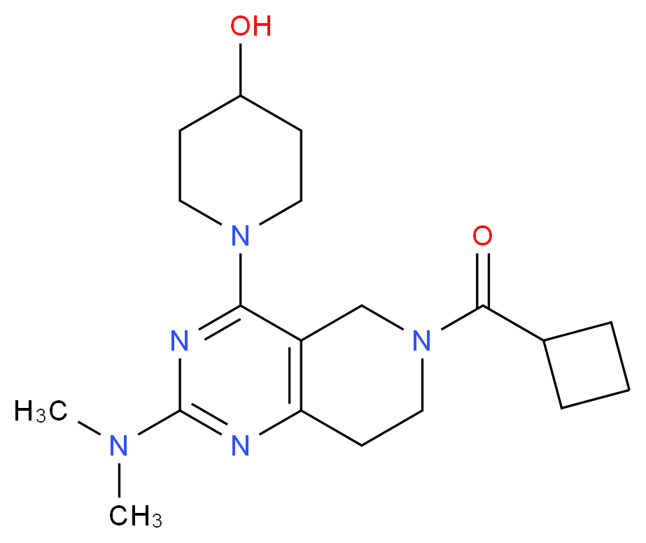 1-[6-(cyclobutylcarbonyl)-2-(dimethylamino)-5,6,7,8-tetrahydropyrido[4,3-d]pyrimidin-4-yl]-4-piperidinol_分子结构_CAS_)