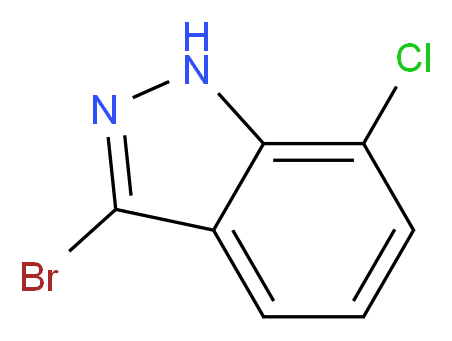 3-bromo-7-chloro-1H-indazole_分子结构_CAS_885521-96-0