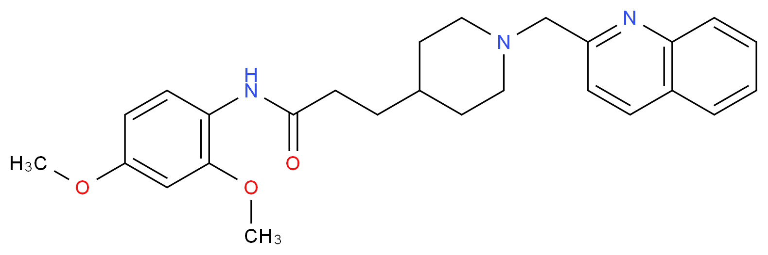 N-(2,4-dimethoxyphenyl)-3-[1-(2-quinolinylmethyl)-4-piperidinyl]propanamide_分子结构_CAS_)