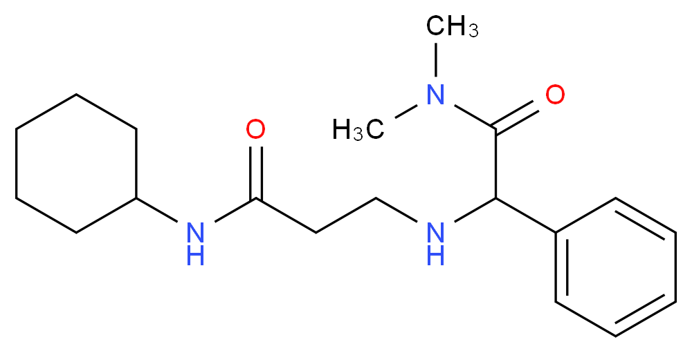 N-cyclohexyl-3-{[2-(dimethylamino)-2-oxo-1-phenylethyl]amino}propanamide_分子结构_CAS_)