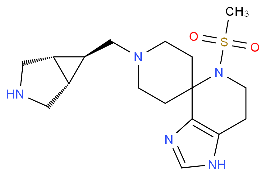 1'-[(1R*,5S*,6r)-3-azabicyclo[3.1.0]hex-6-ylmethyl]-5-(methylsulfonyl)-1,5,6,7-tetrahydrospiro[imidazo[4,5-c]pyridine-4,4'-piperidine]_分子结构_CAS_)