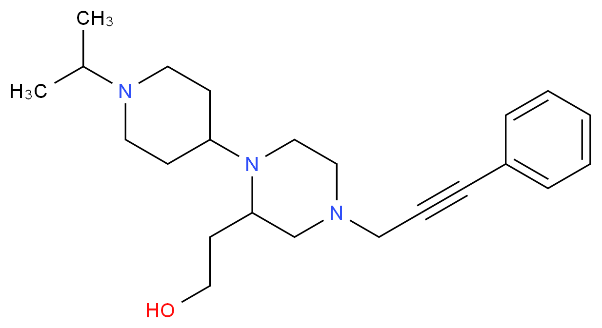 2-[1-(1-isopropyl-4-piperidinyl)-4-(3-phenyl-2-propyn-1-yl)-2-piperazinyl]ethanol_分子结构_CAS_)