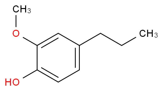 2-methoxy-4-propylphenol_分子结构_CAS_2785-87-7