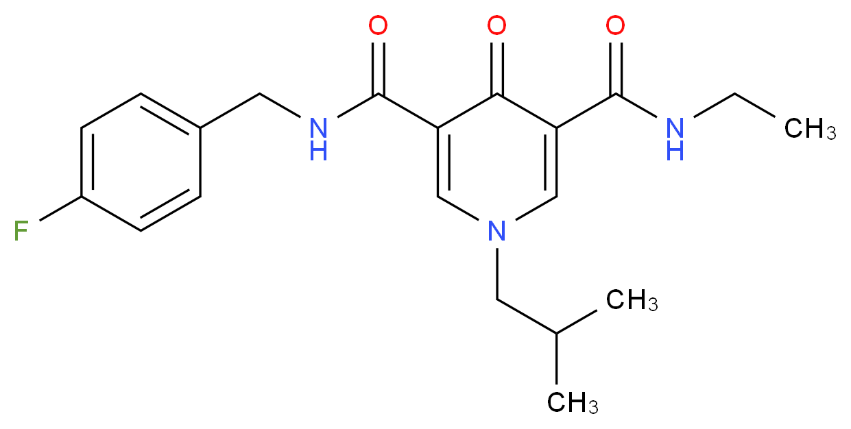 N-ethyl-N'-(4-fluorobenzyl)-1-isobutyl-4-oxo-1,4-dihydro-3,5-pyridinedicarboxamide_分子结构_CAS_)