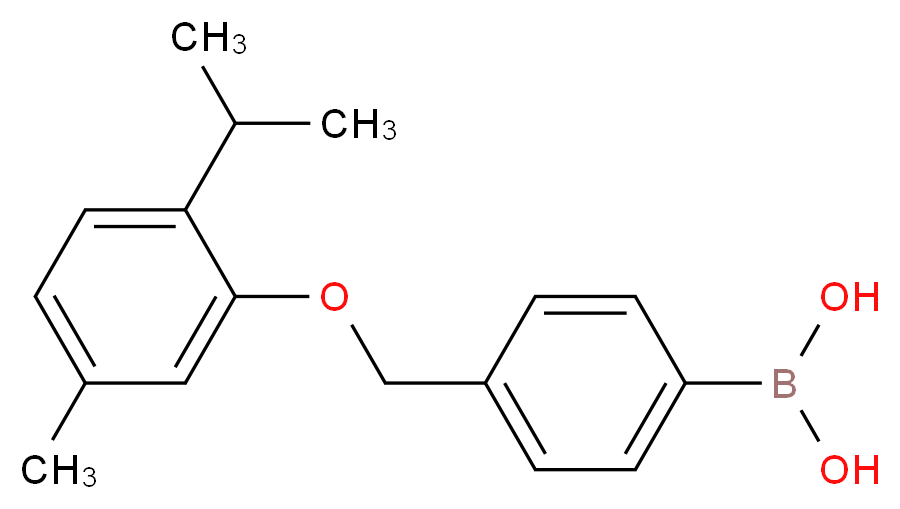 {4-[5-methyl-2-(propan-2-yl)phenoxymethyl]phenyl}boronic acid_分子结构_CAS_1072951-58-6