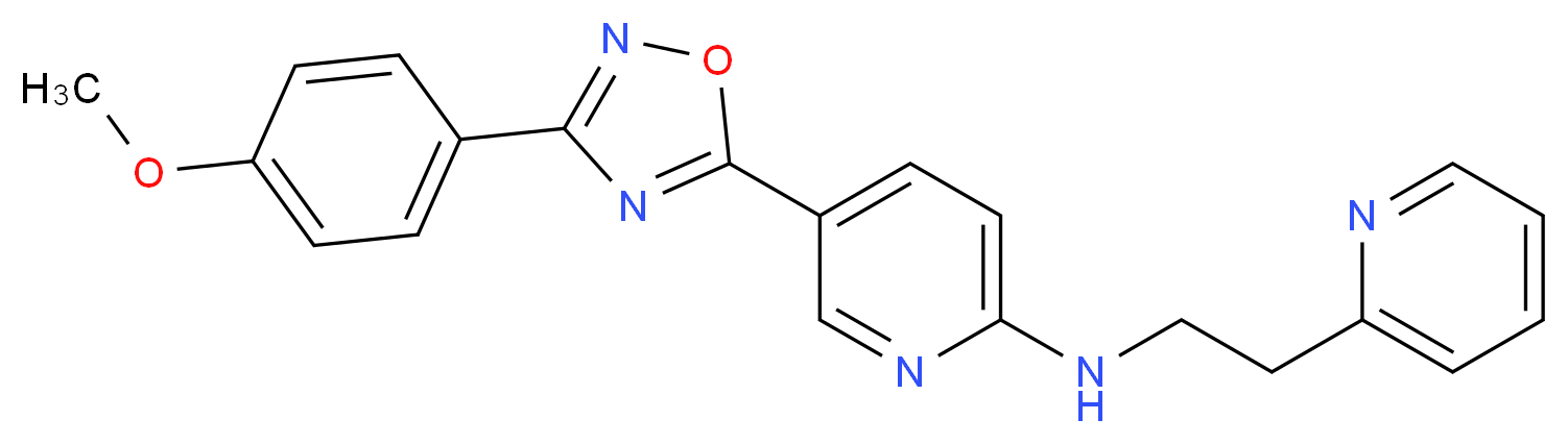 5-[3-(4-methoxyphenyl)-1,2,4-oxadiazol-5-yl]-N-[2-(2-pyridinyl)ethyl]-2-pyridinamine_分子结构_CAS_)