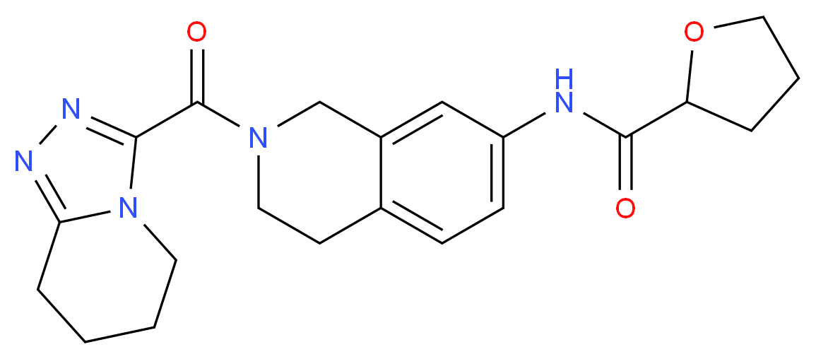 N-[2-(5,6,7,8-tetrahydro[1,2,4]triazolo[4,3-a]pyridin-3-ylcarbonyl)-1,2,3,4-tetrahydro-7-isoquinolinyl]tetrahydro-2-furancarboxamide_分子结构_CAS_)