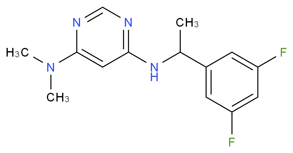 N'-[1-(3,5-difluorophenyl)ethyl]-N,N-dimethylpyrimidine-4,6-diamine_分子结构_CAS_)