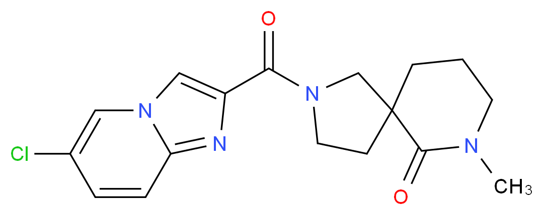 2-[(6-chloroimidazo[1,2-a]pyridin-2-yl)carbonyl]-7-methyl-2,7-diazaspiro[4.5]decan-6-one_分子结构_CAS_)