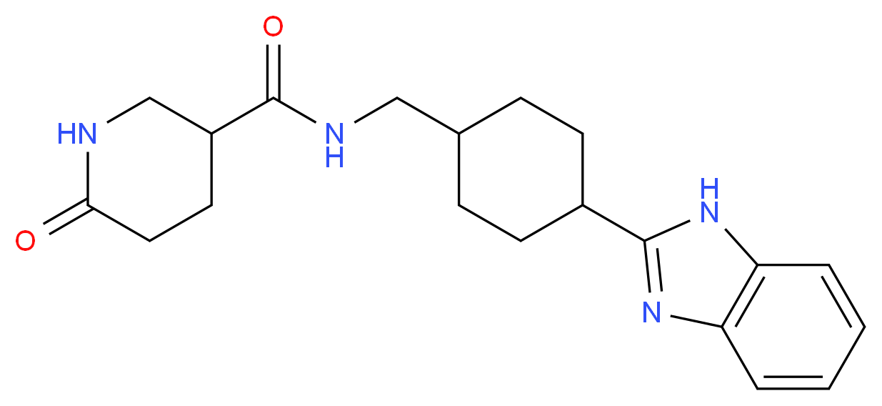 N-{[4-(1H-benzimidazol-2-yl)cyclohexyl]methyl}-6-oxopiperidine-3-carboxamide_分子结构_CAS_)