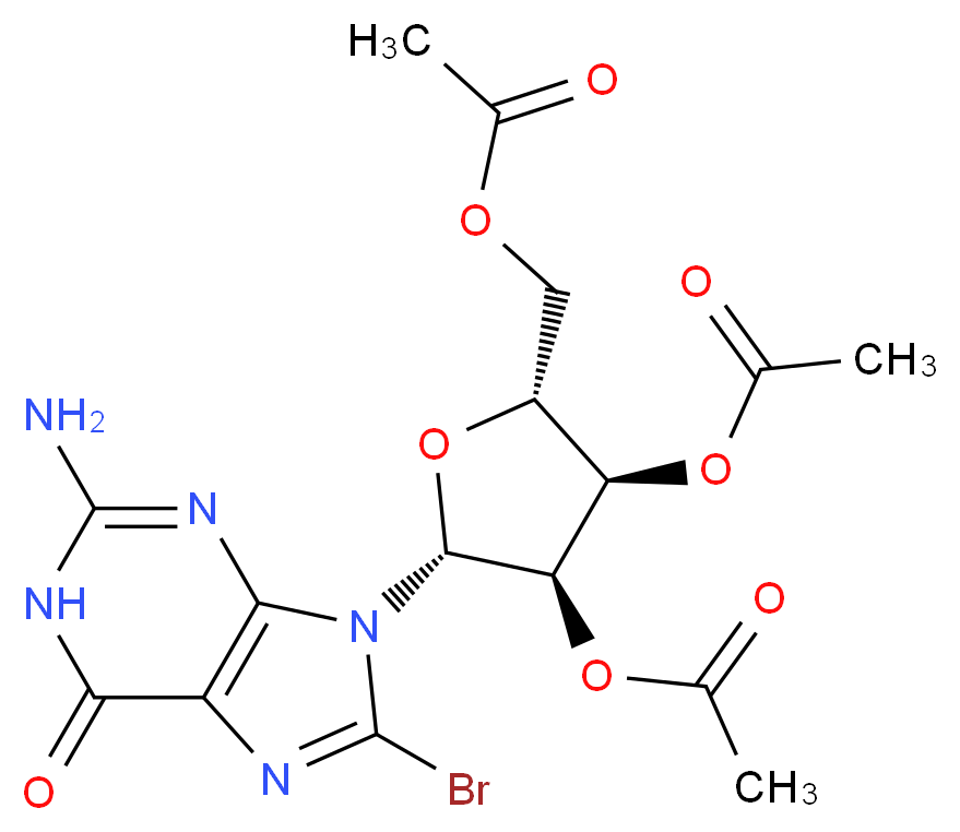 8-Bromo-2',3',5'-tri-O-acetylguanosine_分子结构_CAS_15717-45-0)