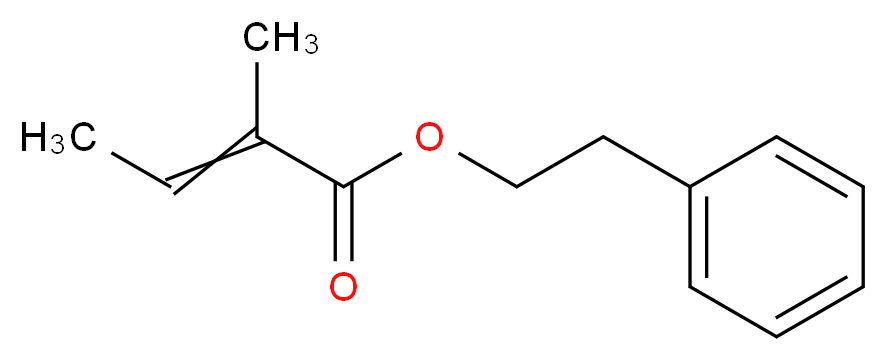 2-phenylethyl 2-methylbut-2-enoate_分子结构_CAS_55719-85-2