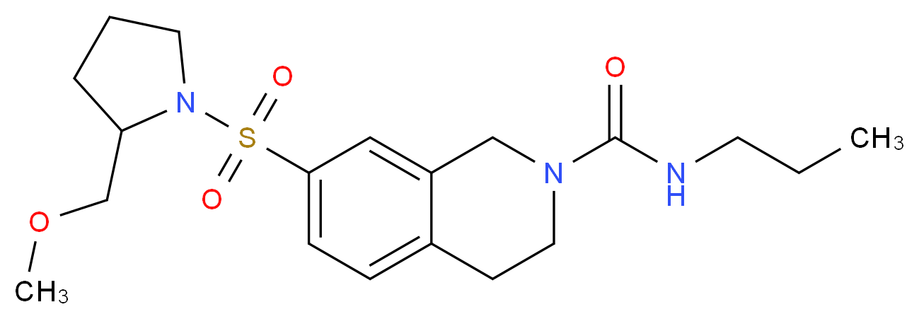 7-{[2-(methoxymethyl)pyrrolidin-1-yl]sulfonyl}-N-propyl-3,4-dihydroisoquinoline-2(1H)-carboxamide_分子结构_CAS_)