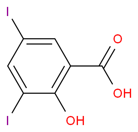 3,5-DIIODO-2-HYDROXYBENZOIC ACID_分子结构_CAS_133-91-5)