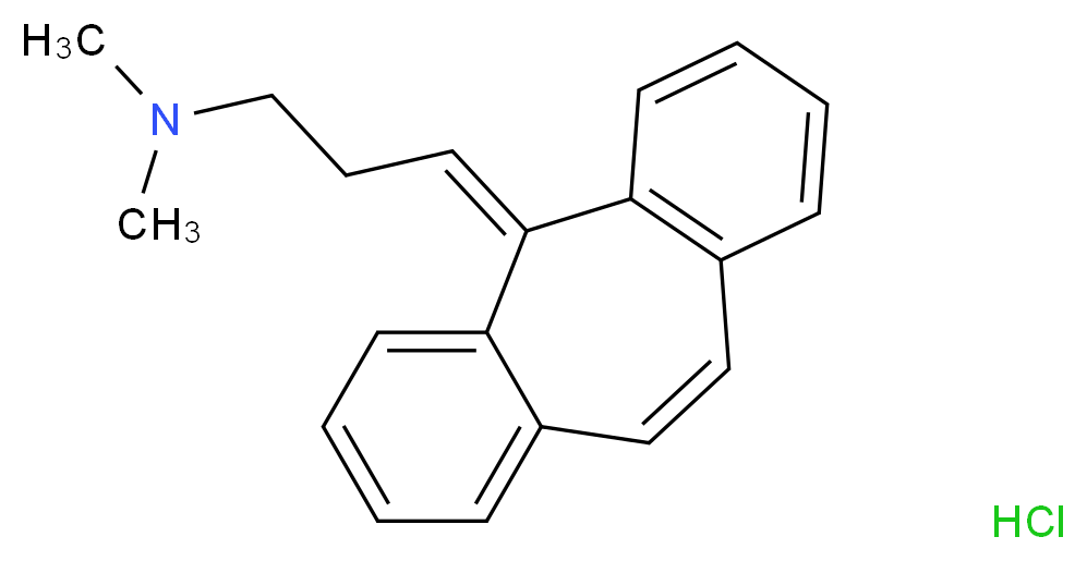 dimethyl({3-[(2Z)-tricyclo[9.4.0.0<sup>3</sup>,<sup>8</sup>]pentadeca-1(11),3(8),4,6,9,12,14-heptaen-2-ylidene]propyl})amine hydrochloride_分子结构_CAS_6202-23-9