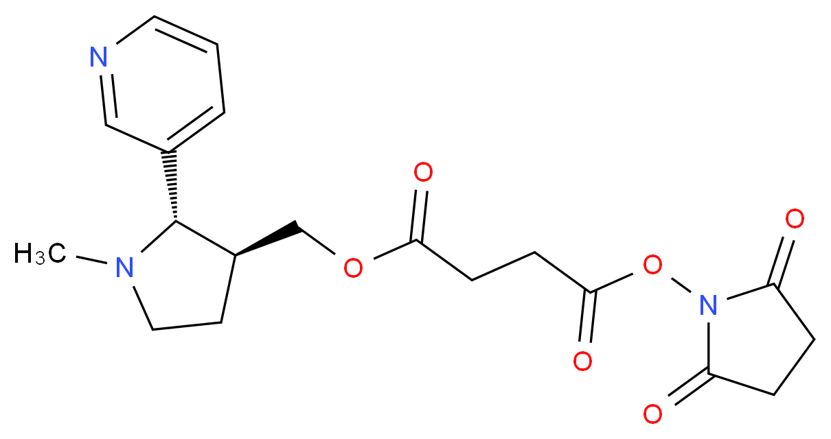 2,5-dioxopyrrolidin-1-yl 1-[(2S,3S)-1-methyl-2-(pyridin-3-yl)pyrrolidin-3-yl]methyl butanedioate_分子结构_CAS_1207282-60-7