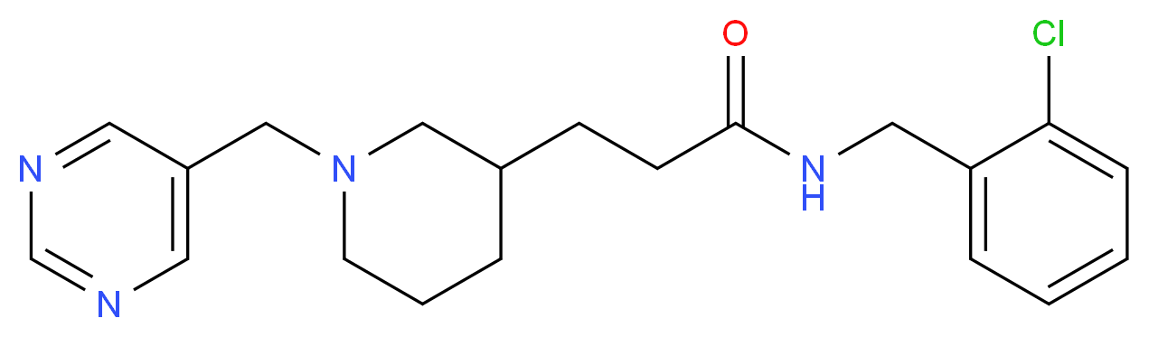 N-(2-chlorobenzyl)-3-[1-(pyrimidin-5-ylmethyl)piperidin-3-yl]propanamide_分子结构_CAS_)