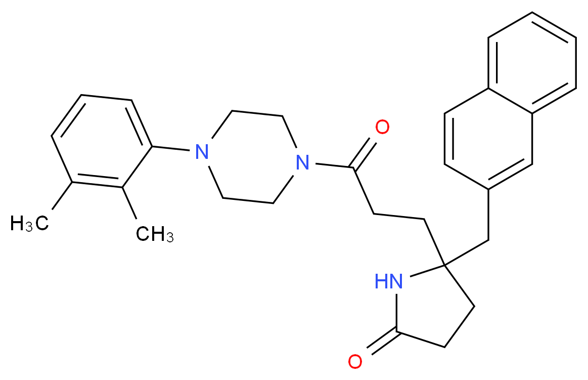 5-{3-[4-(2,3-dimethylphenyl)-1-piperazinyl]-3-oxopropyl}-5-(2-naphthylmethyl)-2-pyrrolidinone_分子结构_CAS_)