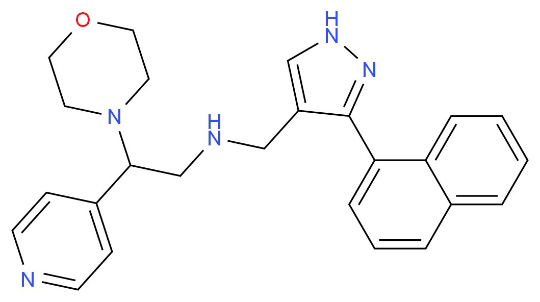 2-(4-morpholinyl)-N-{[3-(1-naphthyl)-1H-pyrazol-4-yl]methyl}-2-(4-pyridinyl)ethanamine_分子结构_CAS_)
