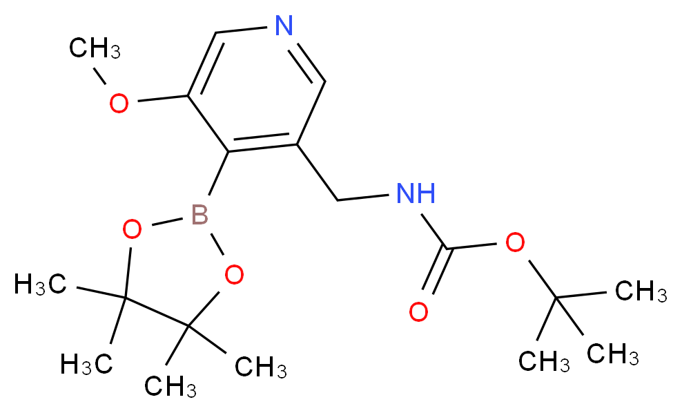 tert-Butyl (5-methoxy-4-(4,4,5,5-tetramethyl-1,3,2 -dioxaborolan-2-yl)pyridin-3-yl)methylcarbamate_分子结构_CAS_)